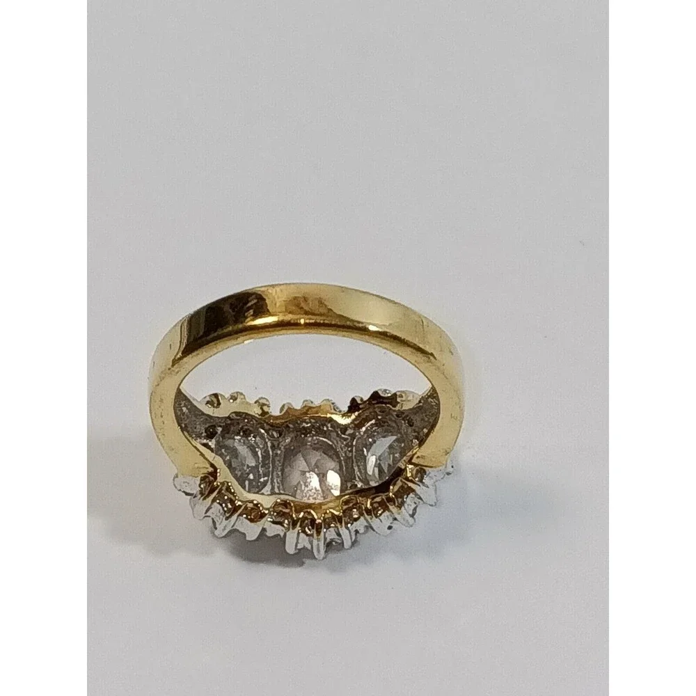 Cubic Zirconia Cluster Gold Tone Women's Ring Size 5.75